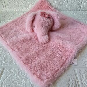 Parent's Choice Elephant Plush Security Blanket Baby Pink Floral Lovey 12x12
